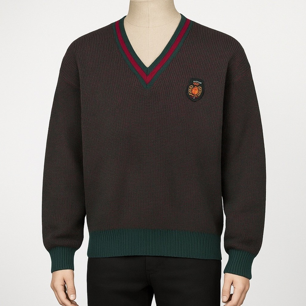 Vintage Ken Rover Y2K Mens Wool Sweater Size L Green Preppy Academia Ivy Grandpa